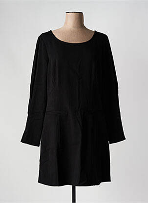 Robe mi-longue manches longues manches longues noir VILA femme