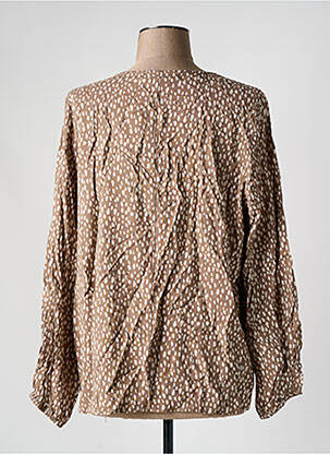Blouse tissage popeline manches longues marron EVOKED VILA femme
