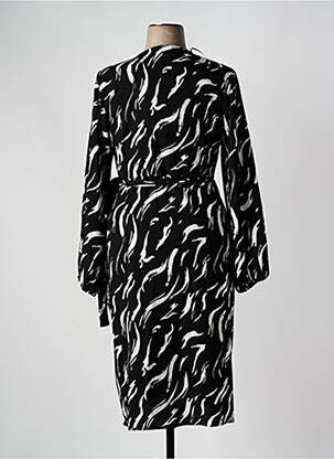 Robe mi-longue imprimé fantaisie manches longues noir EVOKED VILA femme