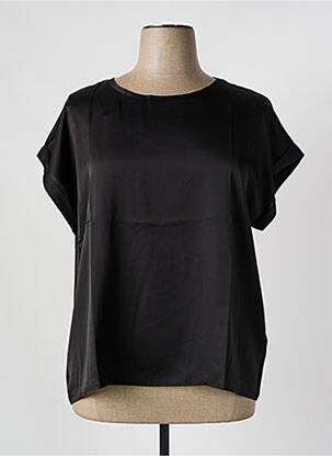 T-shirt coupe droite manches courtes noir EVOKED VILA femme