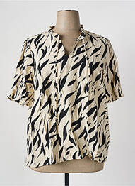 Blouse imprimé fantaisie manches courtes beige EVOKED VILA femme