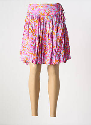 Jupe mi-longue coupe droite rose Y.A.S femme