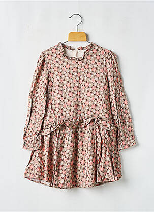 Robe mi-longue fermeture zippée au dos manches longues blanc MAYORAL fille