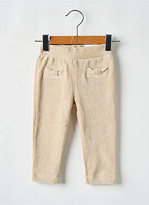 Pantalon droit poches taille élastique beige MAYORAL fille