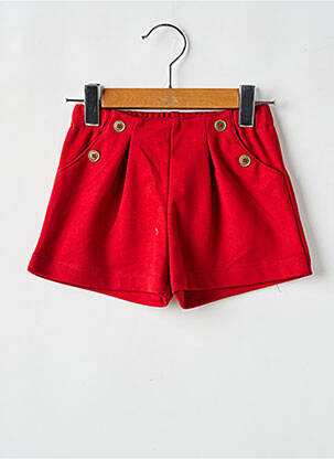 Short coupe droite taille élastique rouge MAYORAL fille