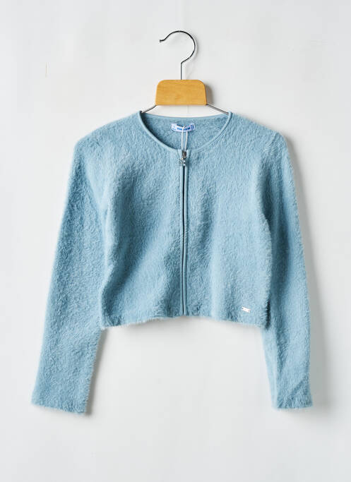 Gilet manches longues coupe droite bleu MAYORAL fille