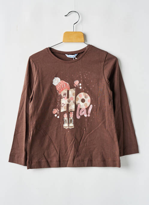 T-shirt marron MAYORAL pour fille