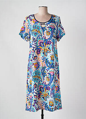 Chemise de nuit imprimé fantaisie bleu MSN femme