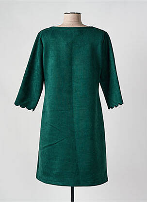 Robe courte manches 3/4 manches 3/4 vert HALOGENE femme