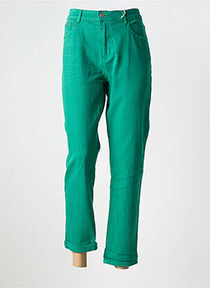 Jeans coupe droite stretch taille normale vert ONADO femme