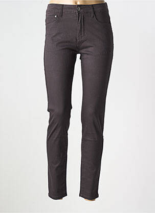 Jeans coupe slim gris VOGGO pour femme