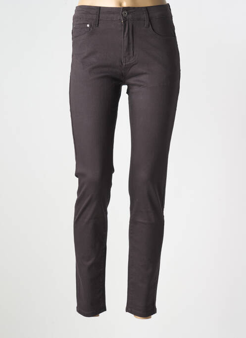 Jeans coupe slim gris VOGGO pour femme