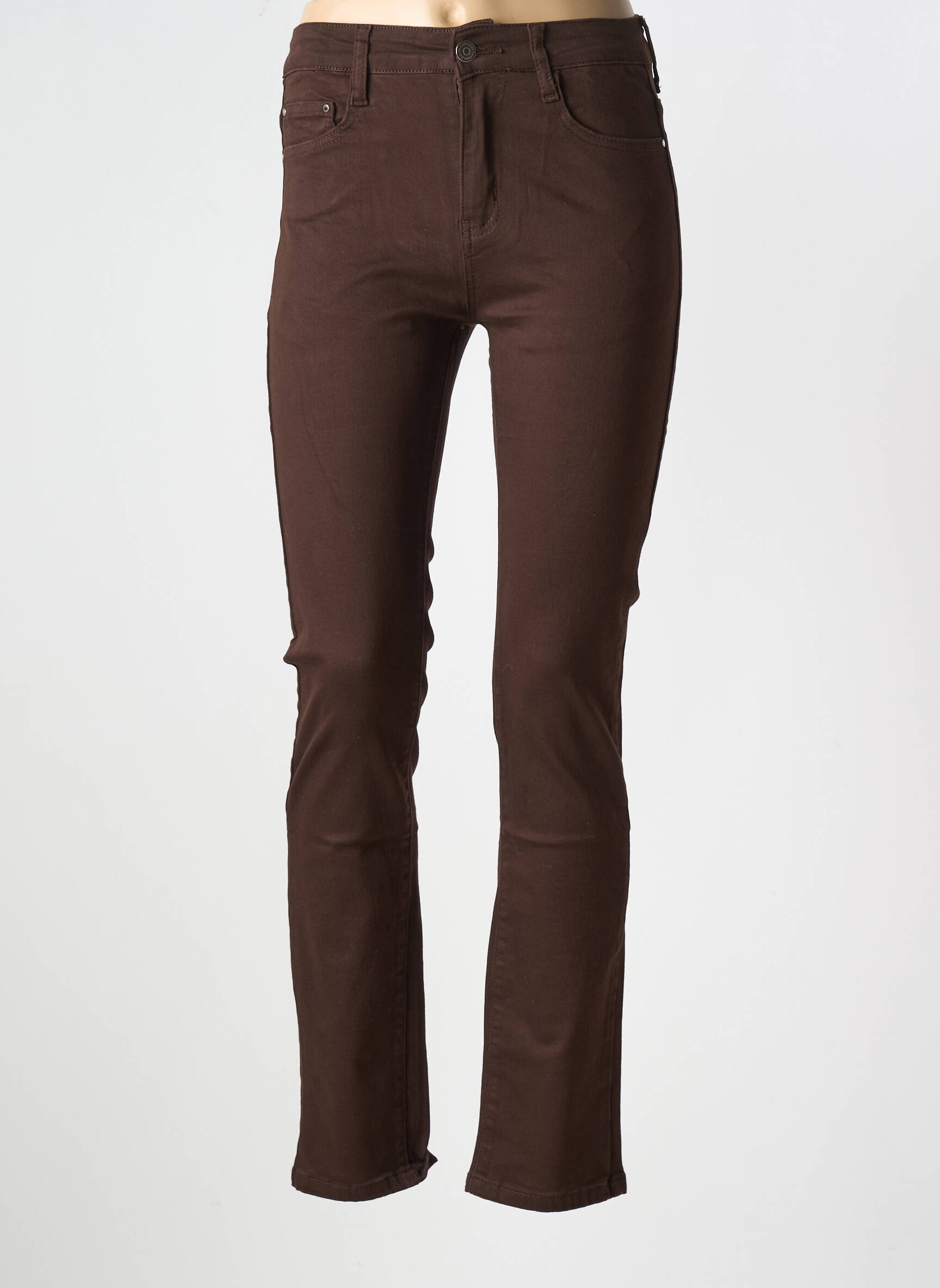 Jeans Coupe Slim Stretch Marron Voggo Femme 2596646-marron Modz