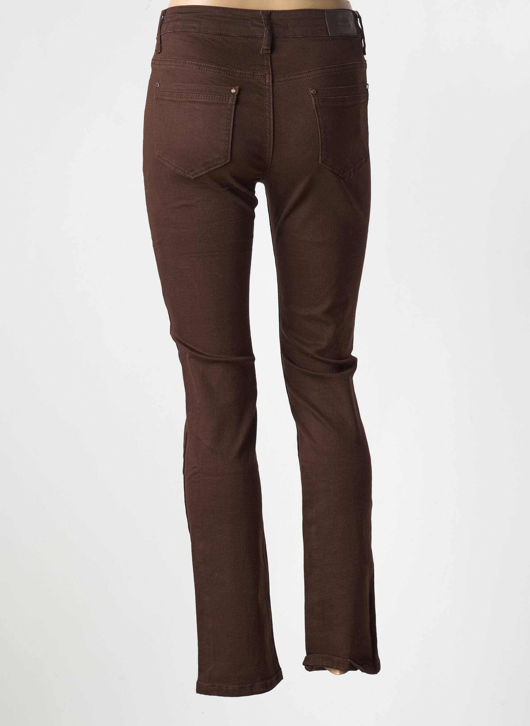 Jeans Coupe Slim Stretch Marron Voggo Femme 2596646-marron Modz