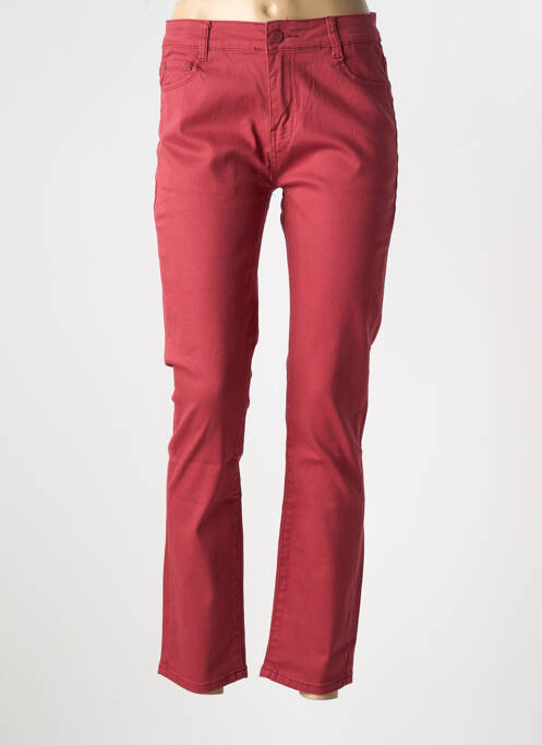 Jeans coupe slim rouge VOGGO pour femme