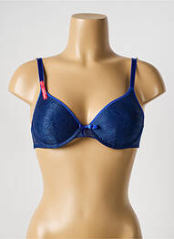 Soutien-gorge effet matière satinée haut soutien-gorge moulé bleu PASSIONATA femme