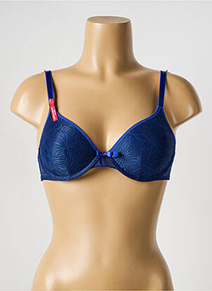 Soutien-gorge effet matière satinée haut soutien-gorge moulé bleu PASSIONATA femme