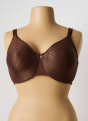 Soutien-gorge effet matière satinée haut soutien-gorge emboitant marron CHANTELLE femme