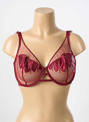 Soutien-gorge effet matière satinée haut soutien-gorge emboitant rouge SIMONE PERELE femme