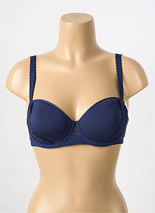 Soutien-gorge effet matière satinée haut soutien-gorge moulé bleu SIMONE PERELE femme