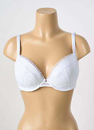 Soutien-gorge effet matière satinée haut soutien-gorge avec mousse de rembourrage amovible blanc SIMONE PERELE femme