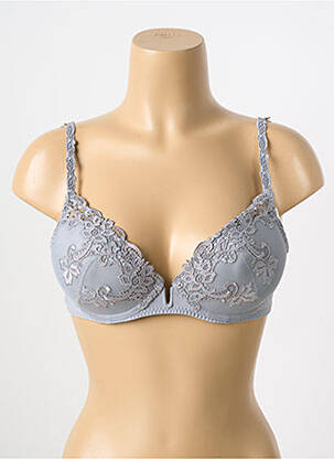 Soutien-gorge effet matière satinée haut soutien-gorge avec mousse de rembourrage amovible gris SIMONE PERELE femme