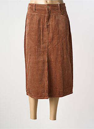 Jupe mi-longue coupe droite marron fonce LPB femme