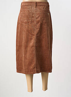 Jupe mi-longue coupe droite marron fonce LPB femme