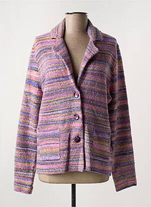 Gilet manches longues fermeture boutonnée sur le devant violet RABE femme