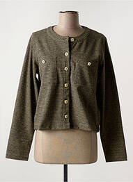 Gilet manches longues coupe cintrée vert LPB femme