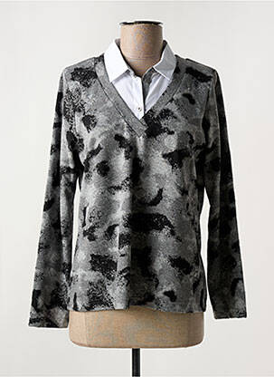 Pull coupe cintrée manches longues gris RABE femme