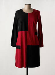 Robe mi-longue manches longues manches longues rouge FRANCE RIVOIRE femme