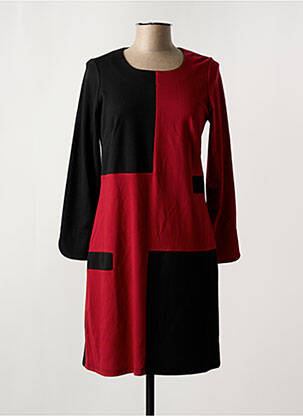 Robe mi-longue manches longues manches longues rouge FRANCE RIVOIRE femme
