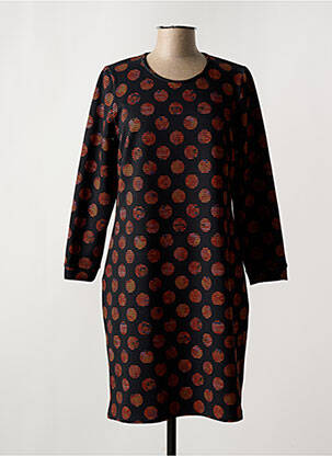 Robe mi-longue manches longues manches longues noir FRANCE RIVOIRE femme