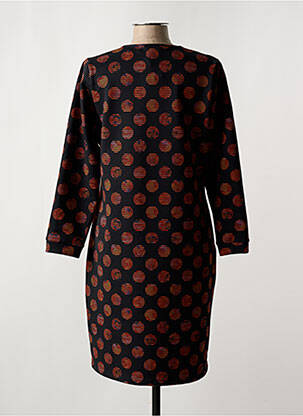 Robe mi-longue manches longues manches longues noir FRANCE RIVOIRE femme