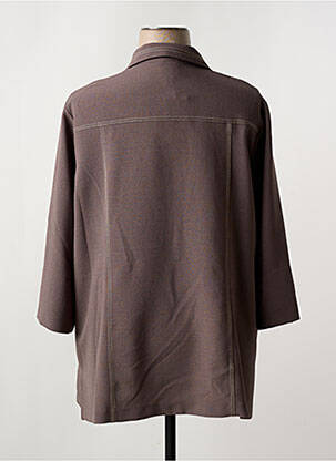 Chemisier tissage crêpe manches 3/4 marron FRANCE RIVOIRE femme