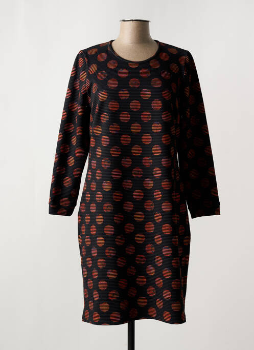 Robe mi-longue manches longues manches longues noir FRANCE RIVOIRE femme