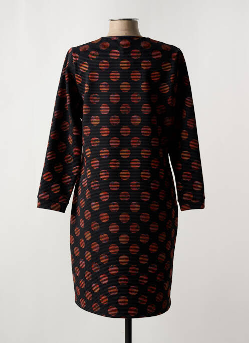 Robe mi-longue manches longues manches longues noir FRANCE RIVOIRE femme