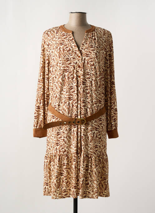 Robe mi-longue marron K-DESIGN pour femme