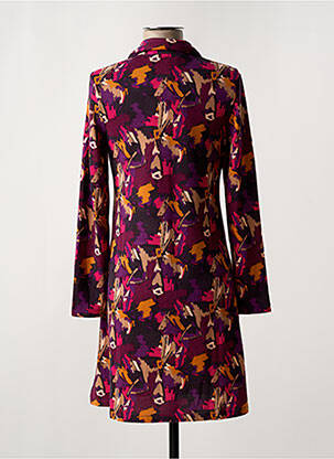 Robe courte manches longues manches longues violet SURKANA femme