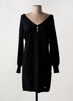 Robe pull col v manches longues noir LES P'TITES BOMBES femme
