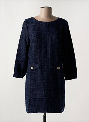 Robe courte fermeture zippée au dos manches longues bleu LES P'TITES BOMBES femme