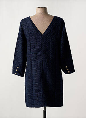 Robe courte fermeture zippée au dos manches longues bleu LES P'TITES BOMBES femme