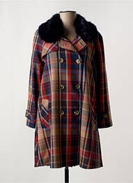 Manteau long coupe cintrée sans capuche rouge LION OF PORCHES femme