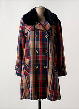 Manteau long coupe cintrée sans capuche rouge LION OF PORCHES femme