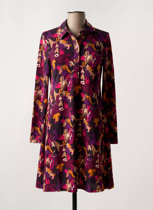 Robe courte manches longues manches longues violet SURKANA femme