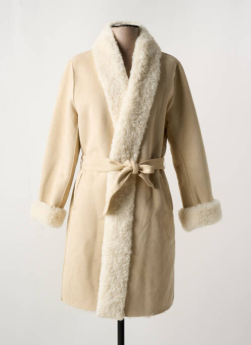Manteau long beige K-DESIGN pour femme