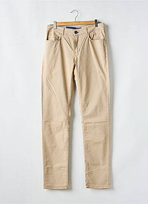 Pantalon slim tissage popeline taille normale beige TRUSSARDI JEANS homme