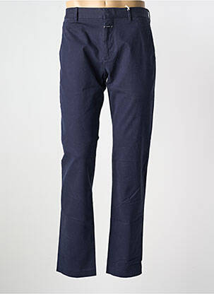 Pantalon chino fermeture zippée sous rabat avec crochet taille normale bleu CLOSED homme