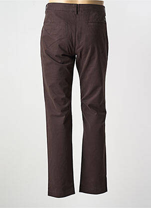 Pantalon chino fermeture zippée sous rabat avec crochet taille normale marron CLOSED homme